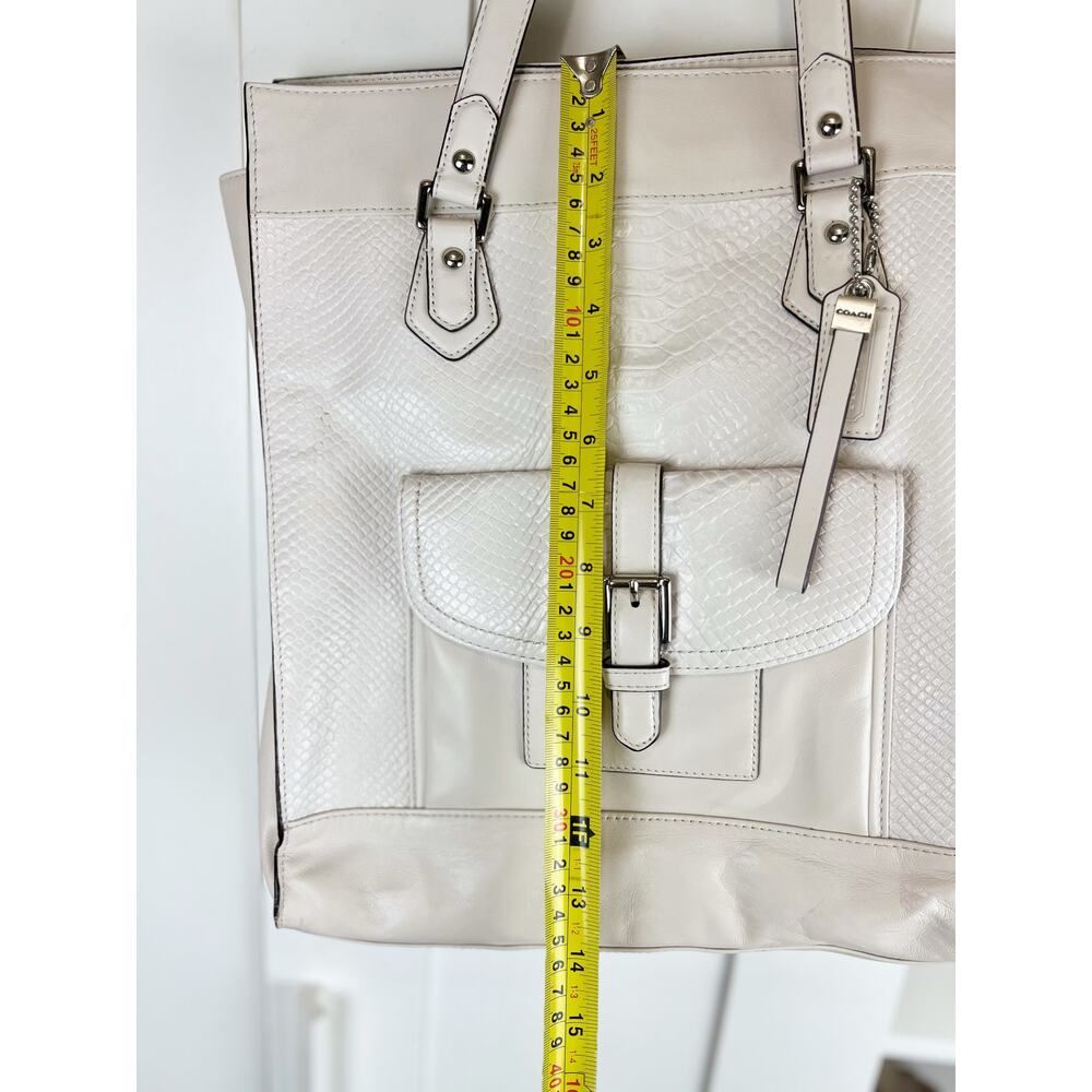 Coach Charlie Embossed Python Leather Large Tote … - image 4